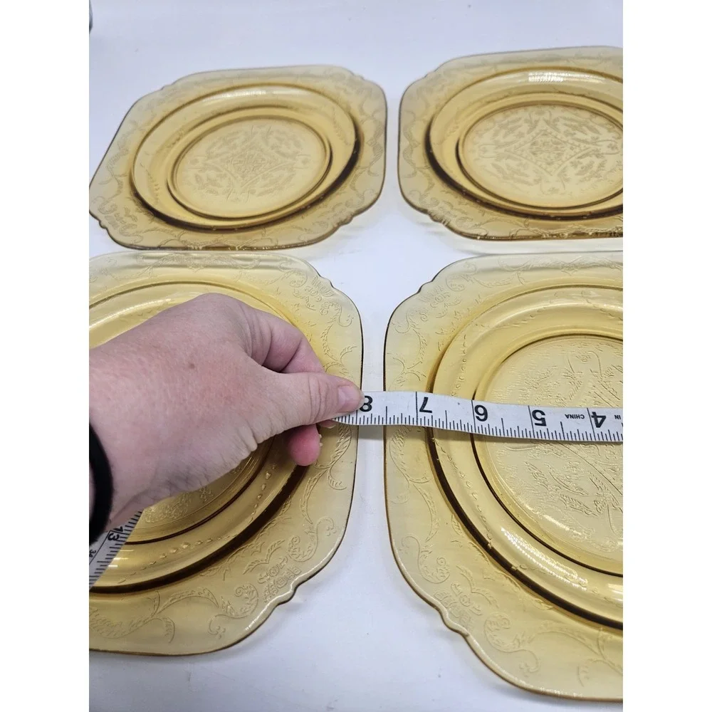 Federal Glass Madrid Amber Salad Plates 7 1/2